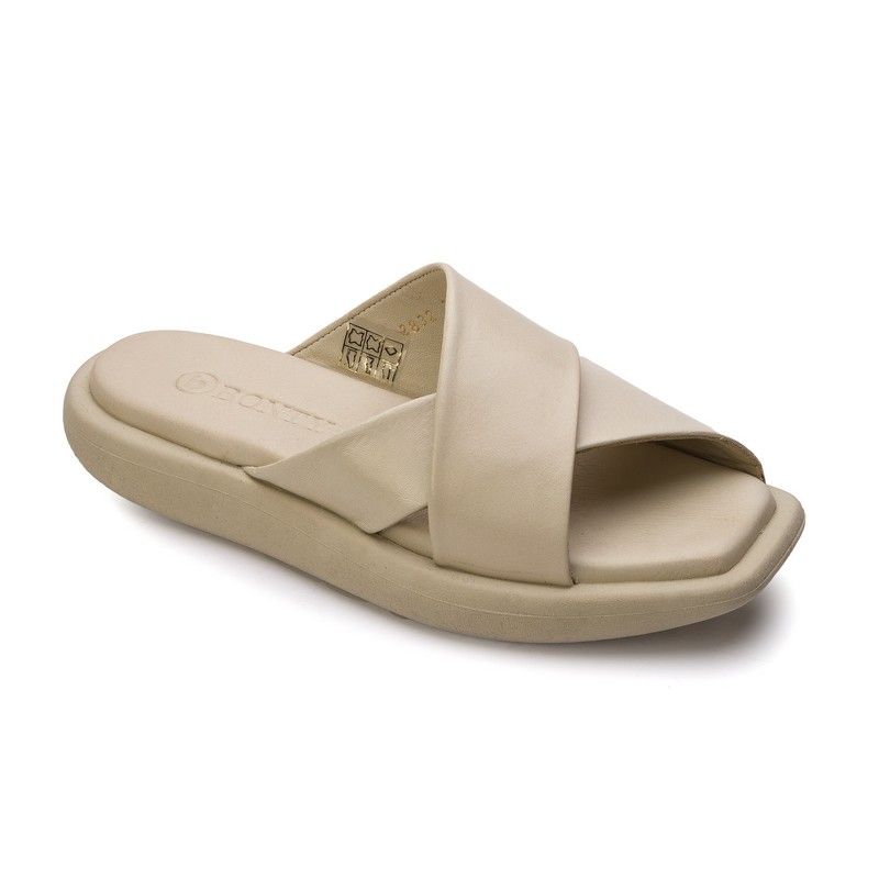 2832-beige Сабо жен.кожа-кожа бежевый